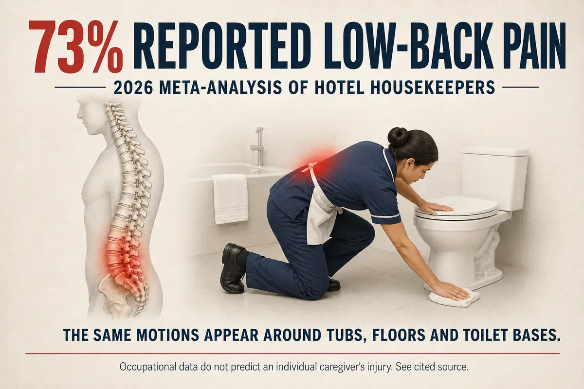 Housekeepers Reported a 73% Rate of Low-Back Pain. Caregivers Repeat the Same Motions at Home. — editorial visual